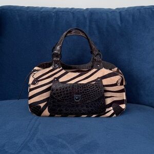 Rare - Salvatore Ferragamo Pony hair Zebra‎ print Top handle Bag